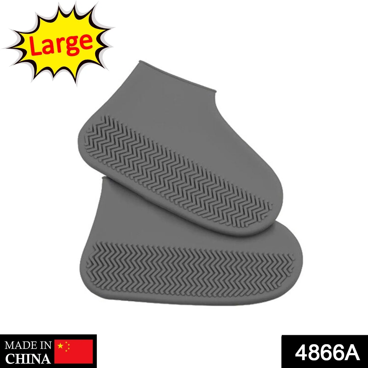 4866A NON-SLIP SILICONE RAIN REUSABLE ANTI SKID WATERPROOF FORDABLE BOOT SHOE COVER ( LARGE )