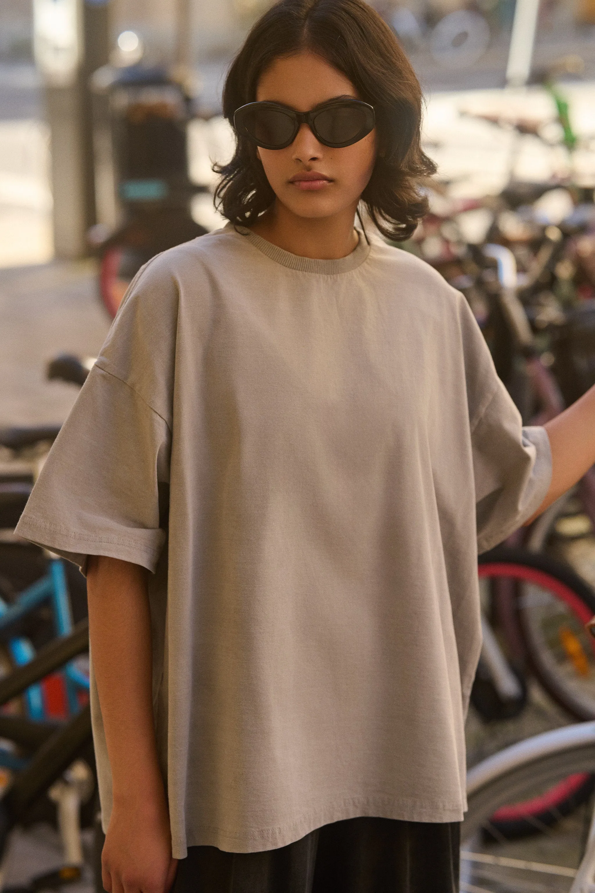 AGES OVERSIZED WASHED T-SHIRT GREY