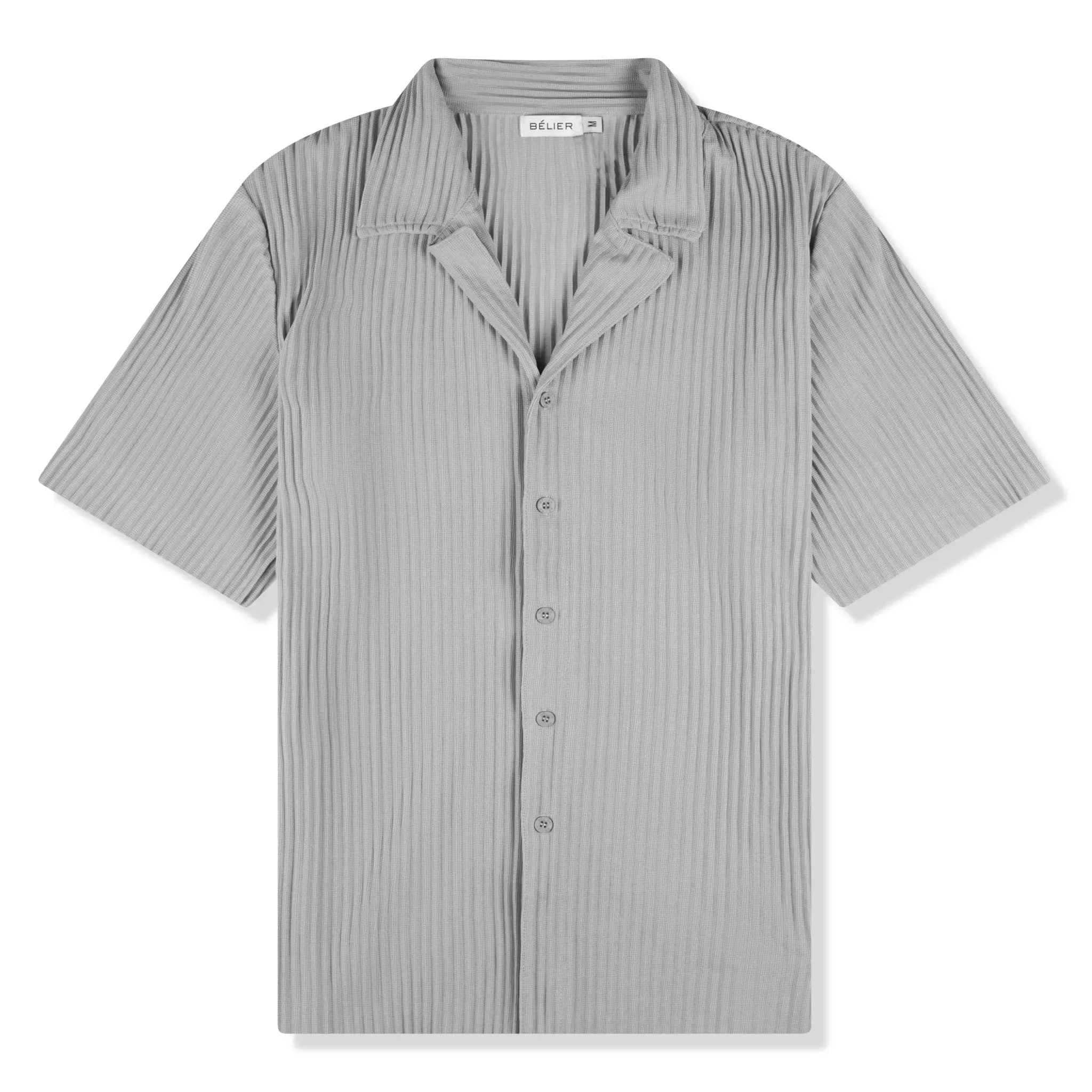 Belier Pleated Short Sleeve Light Grey Resort Shirt