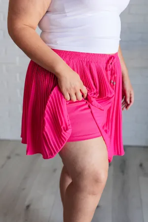 Colored Pleated Sporty Shorts Skirts