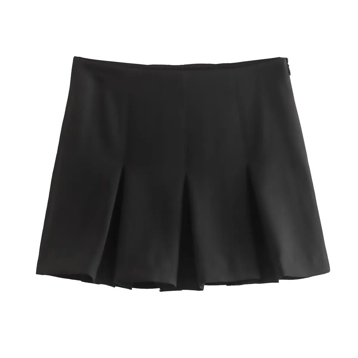 Black&Grey Pleated Skirt With Shorts