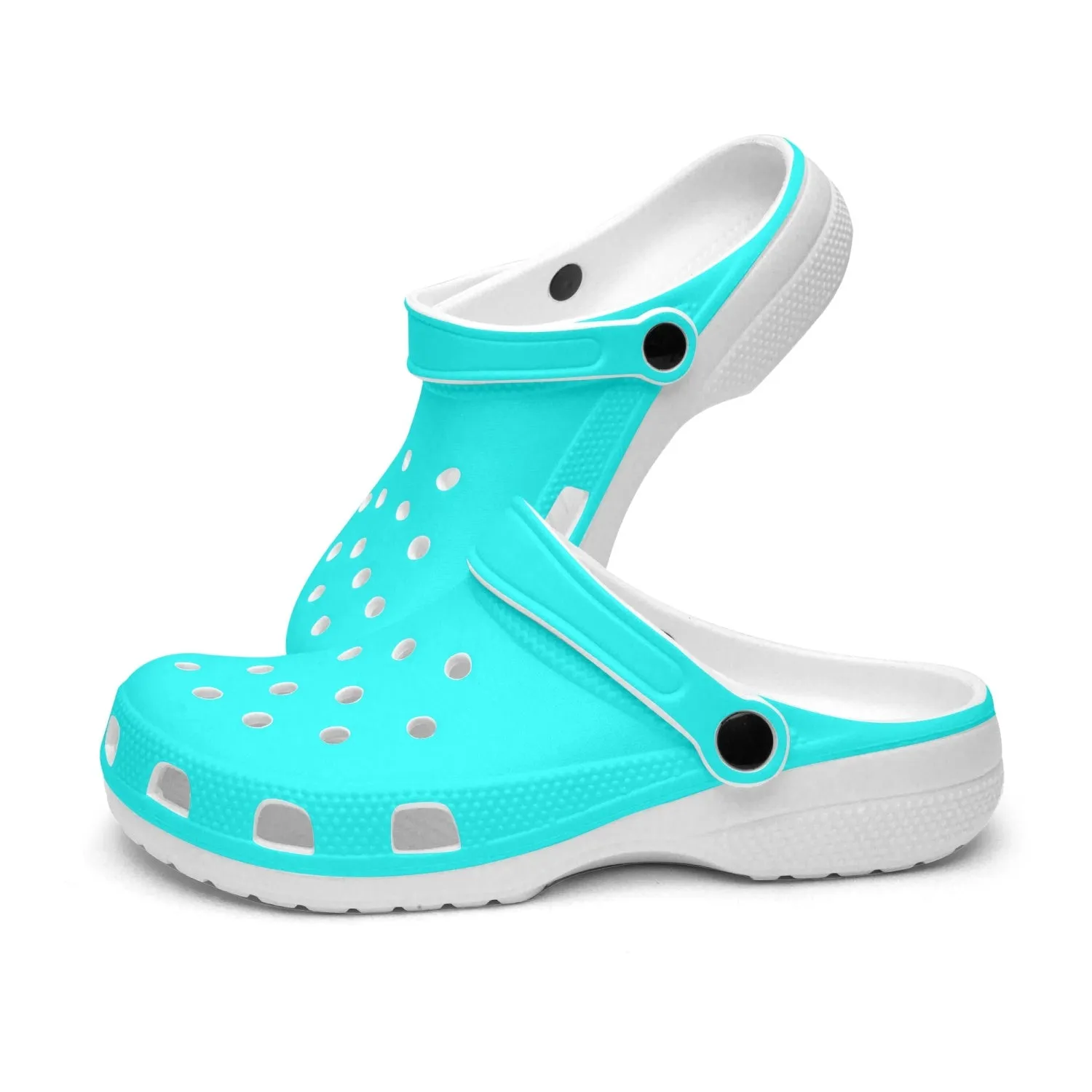 Bright Blue Color Unisex Clogs, Best Solid Blue Color Unisex Classic Lightweight Best Sandals For Men or Women