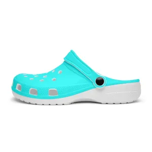 Bright Blue Color Unisex Clogs, Best Solid Blue Color Unisex Classic Lightweight Best Sandals For Men or Women