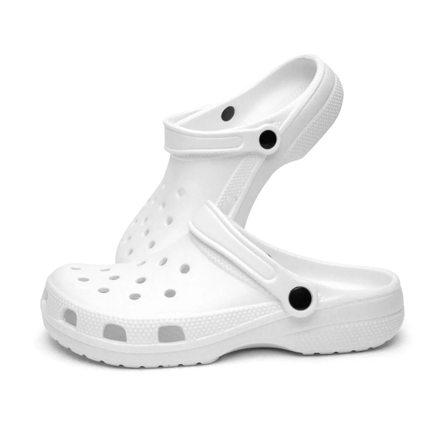 Bright White Color Unisex Clogs, Best Solid White Color Unisex Classic Lightweight Best Sandals For Men or Women