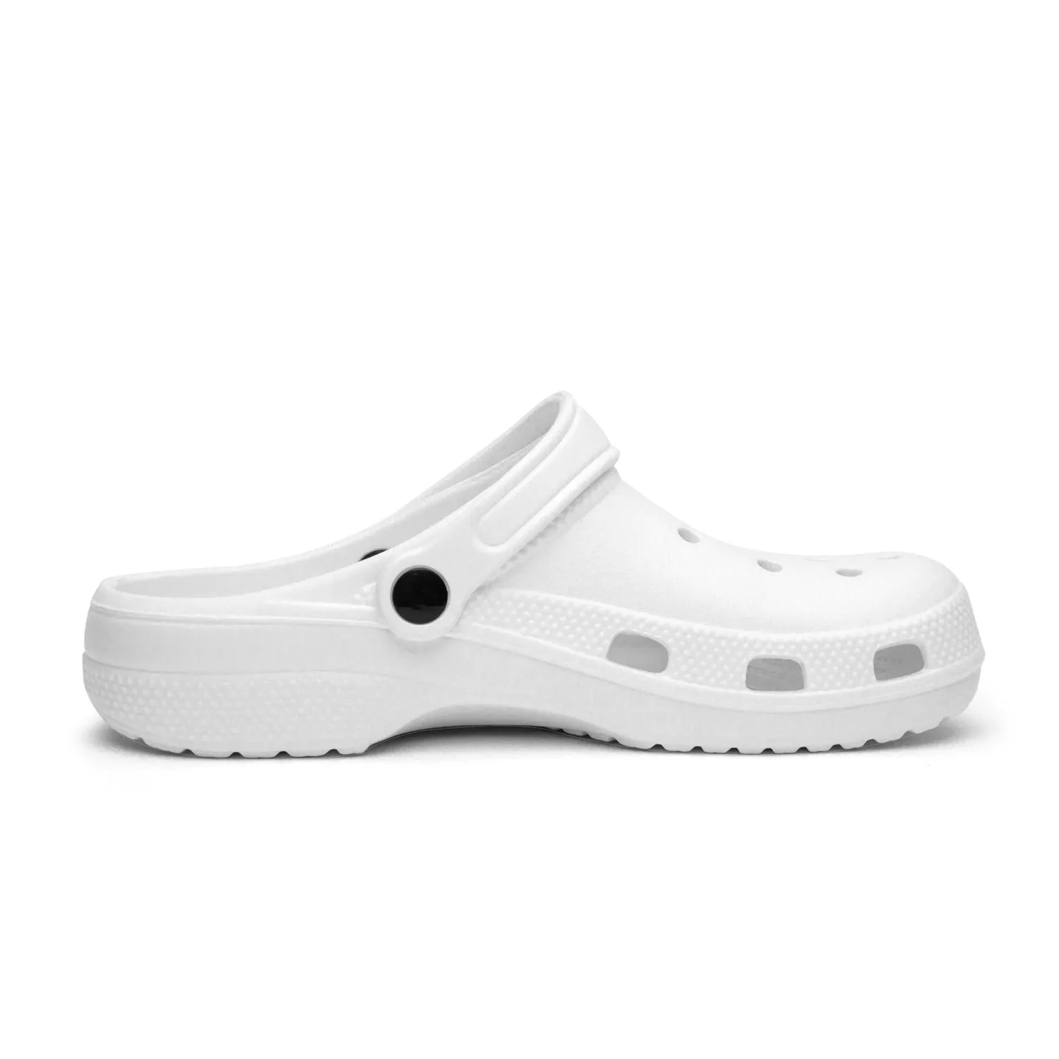 Bright White Color Unisex Clogs, Best Solid White Color Unisex Classic Lightweight Best Sandals For Men or Women