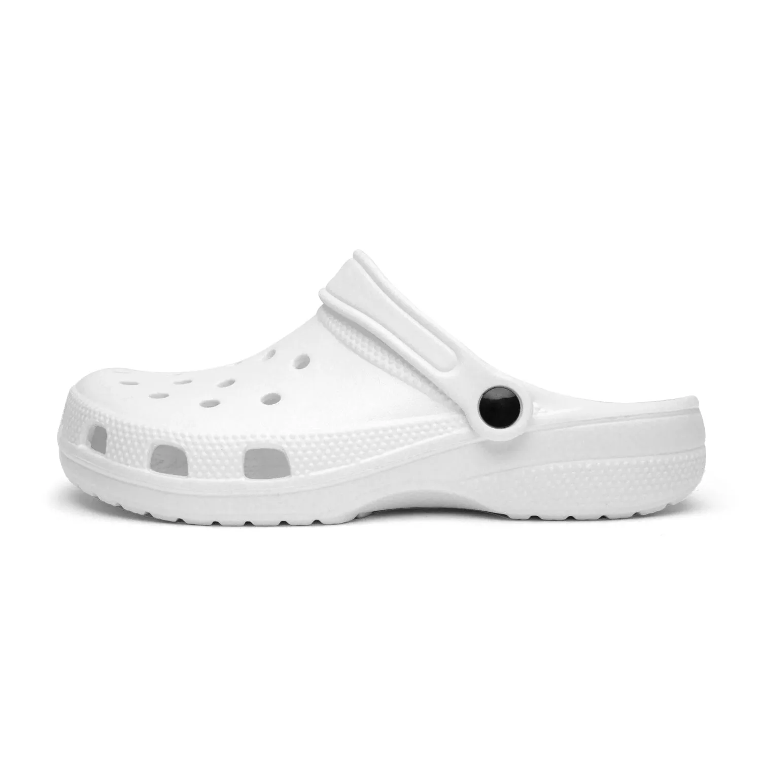 Bright White Color Unisex Clogs, Best Solid White Color Unisex Classic Lightweight Best Sandals For Men or Women