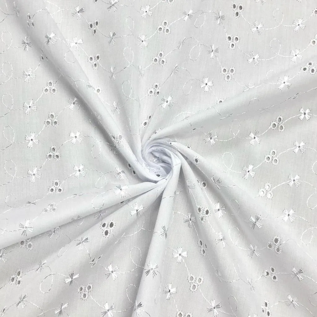 Broderie Anglaise Polycotton Fabric - 58" Wide