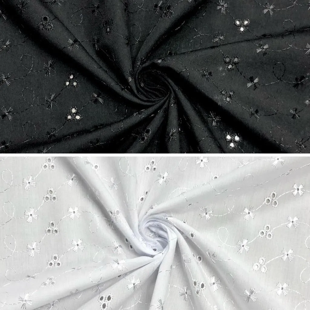 Broderie Anglaise Polycotton Fabric - 58" Wide