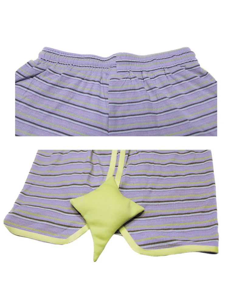 Casual Retro Sporty Purple Striped Star Shorts【s0000006578】