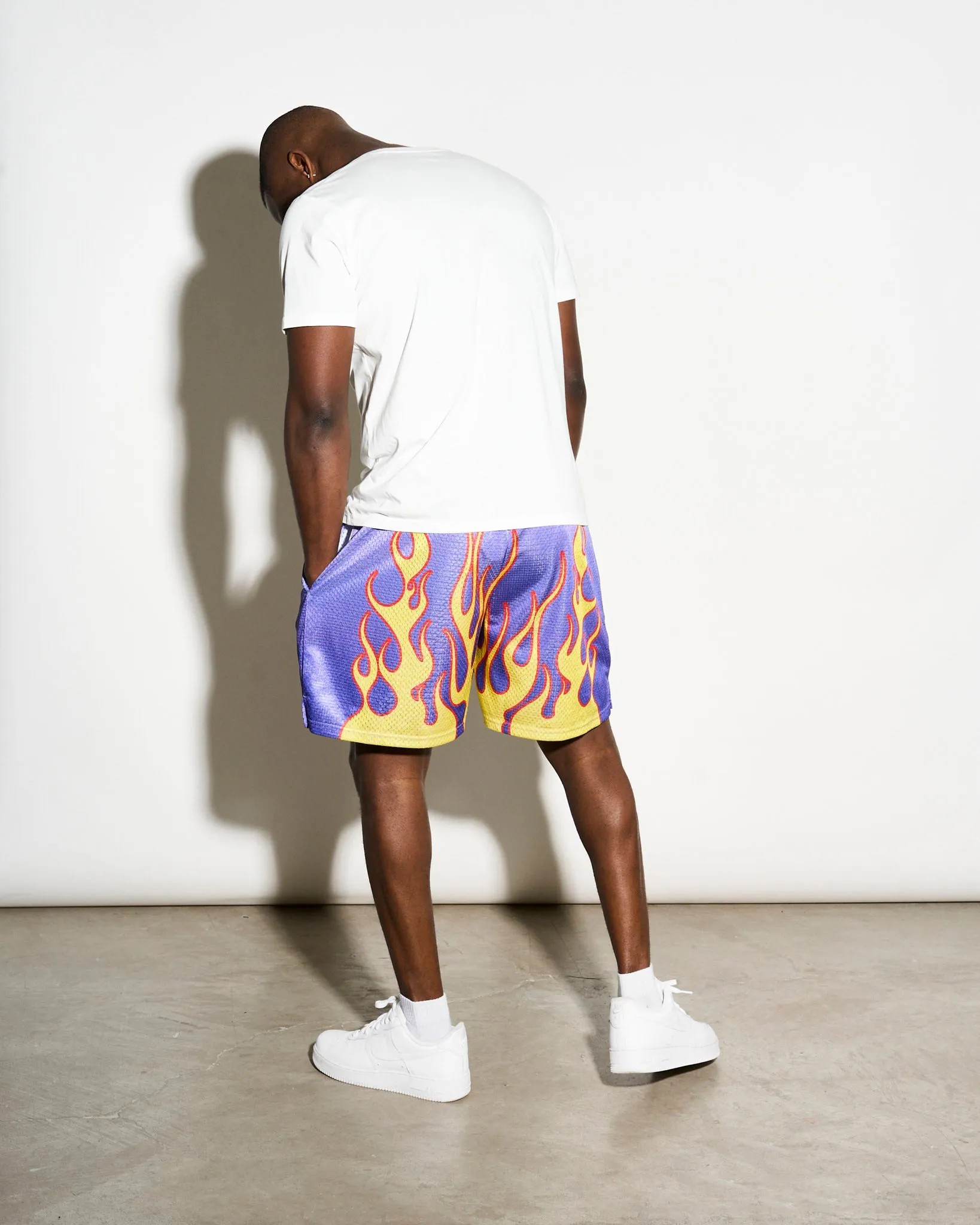 Chalk Line Purple Flame Retro Shorts