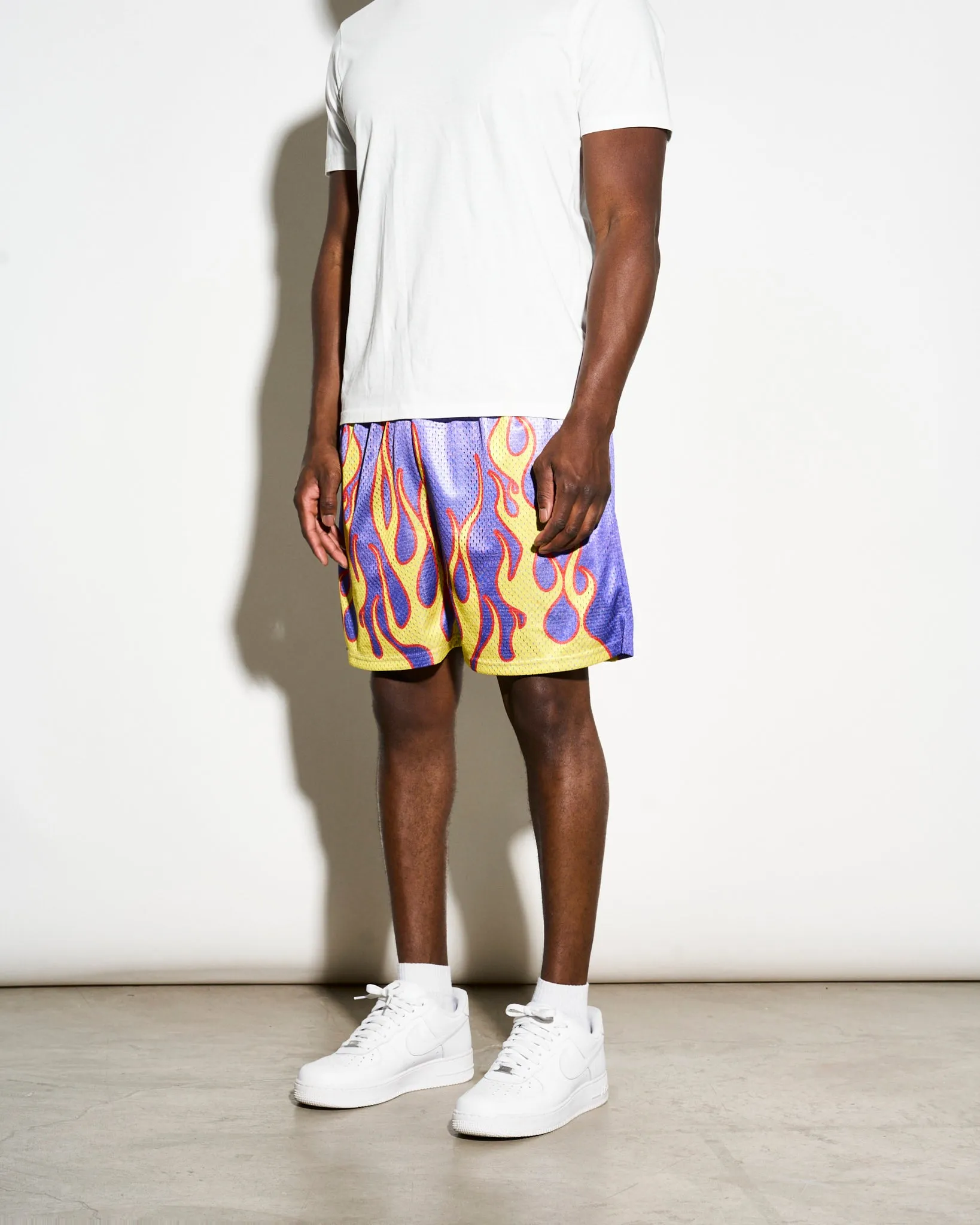 Chalk Line Purple Flame Retro Shorts