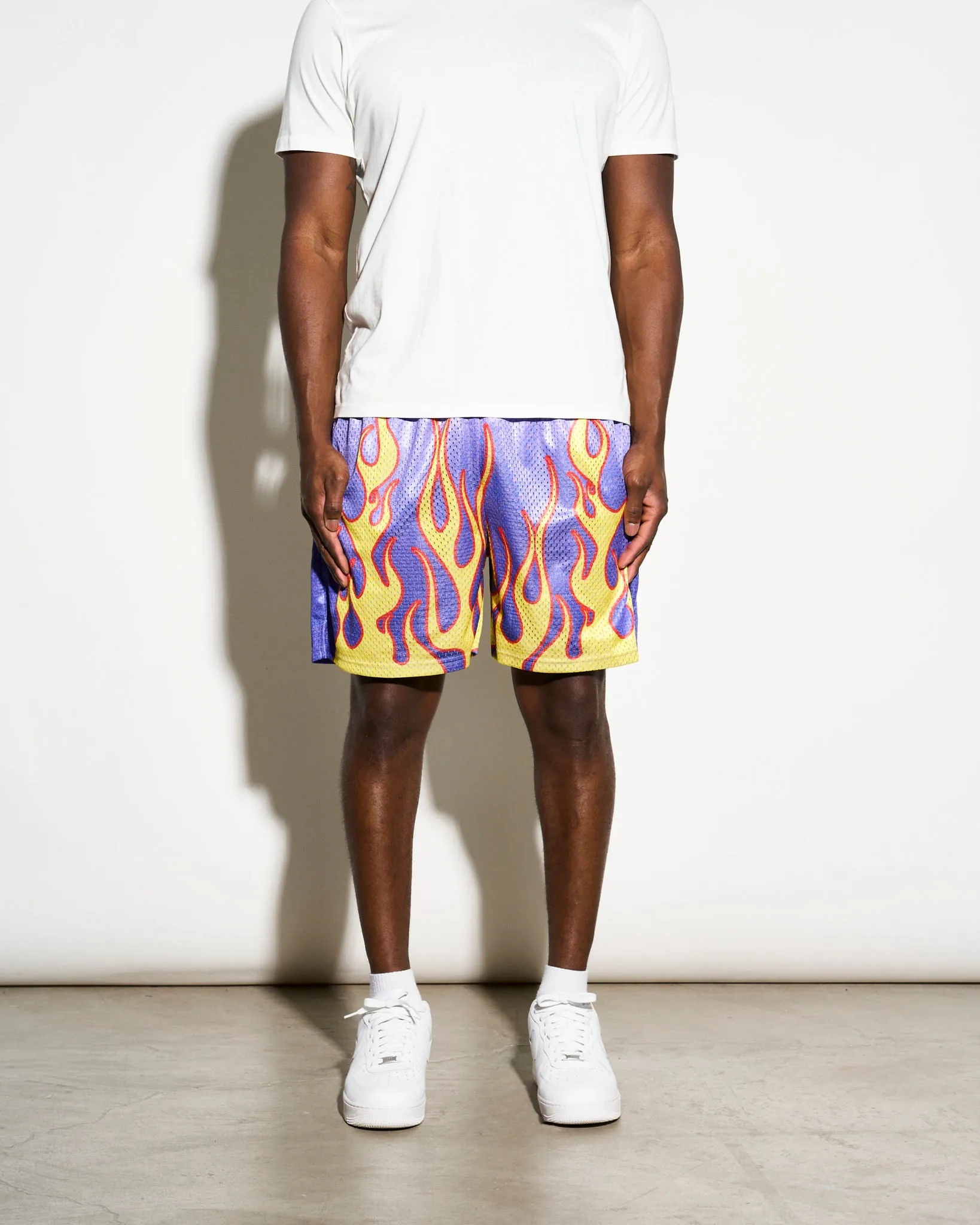 Chalk Line Purple Flame Retro Shorts