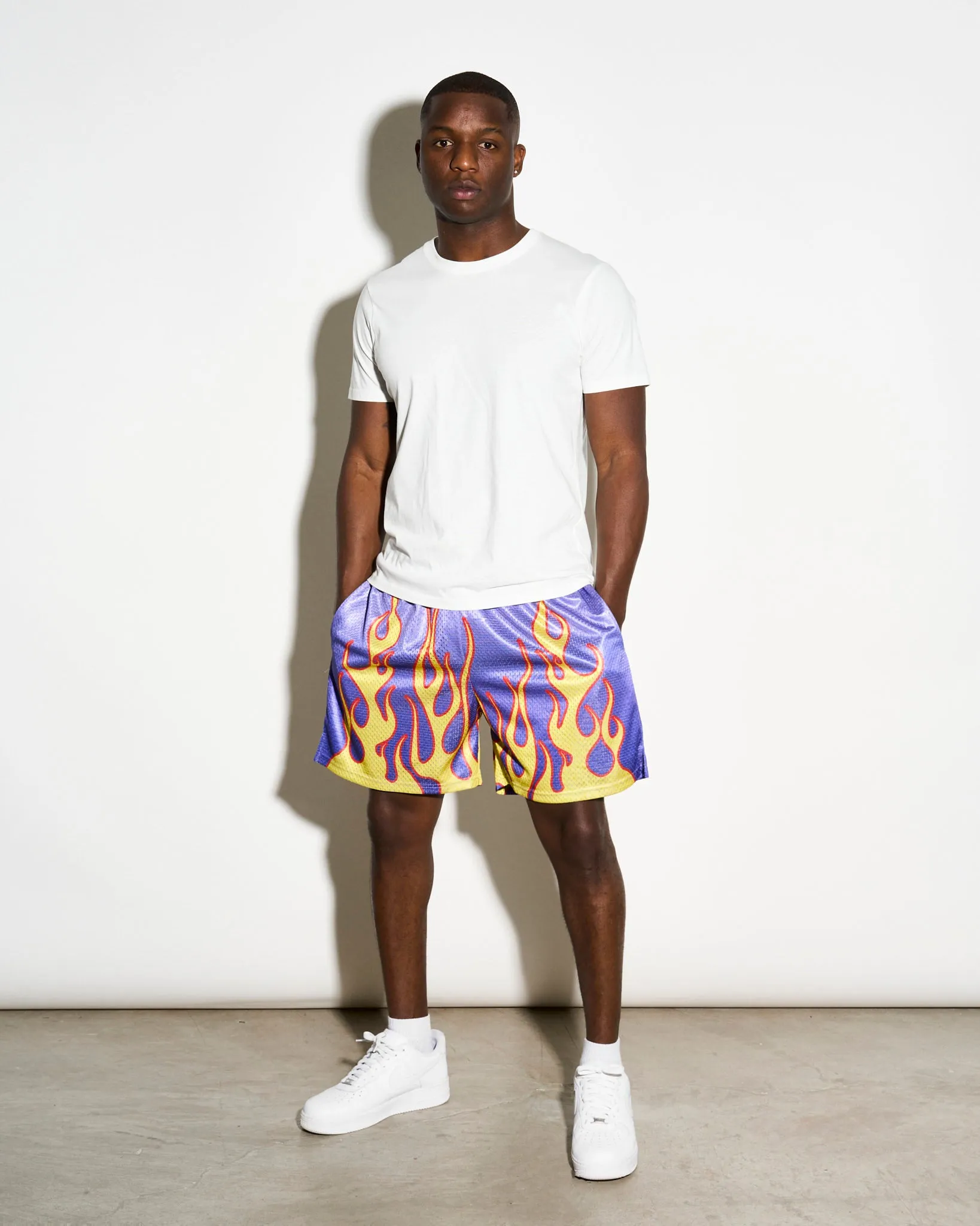 Chalk Line Purple Flame Retro Shorts