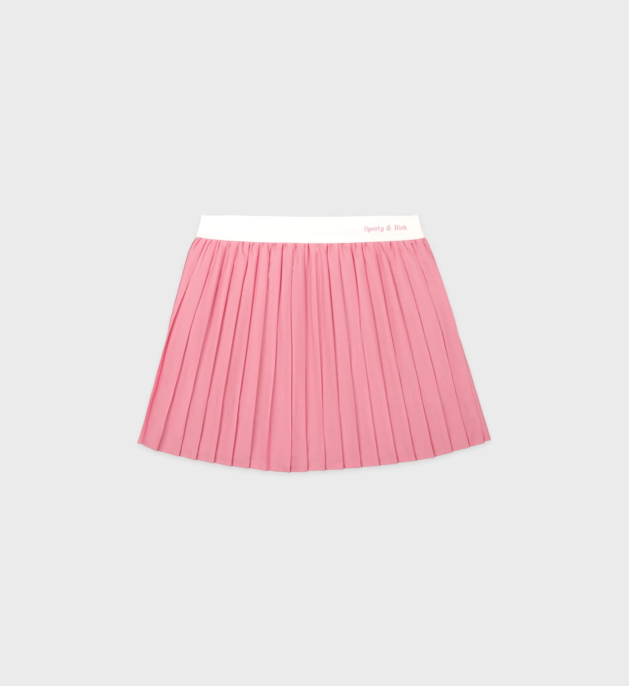 Classic Logo Pleated Tennis Skirt - Pink/White