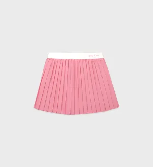 Classic Logo Pleated Tennis Skirt - Pink/White