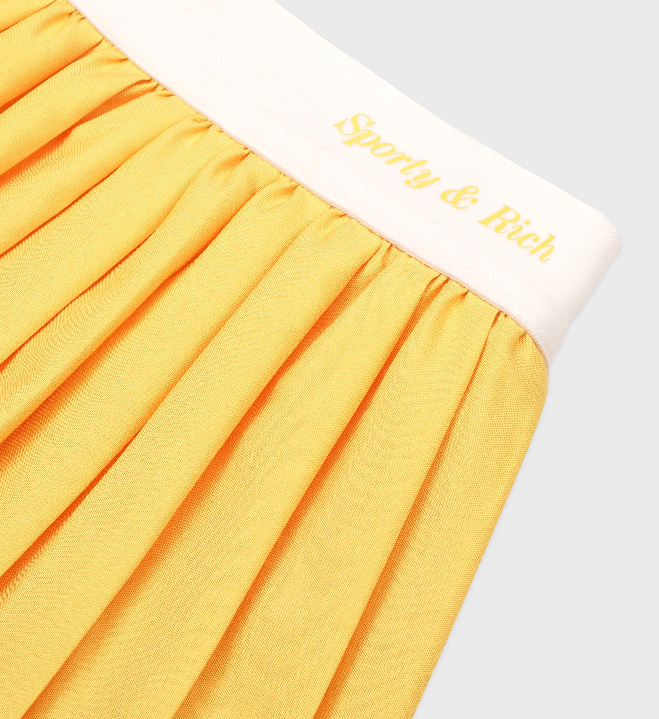 Classic Logo Pleated Tennis Skirt - Yellow/White