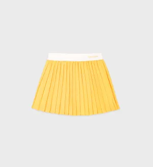 Classic Logo Pleated Tennis Skirt - Yellow/White