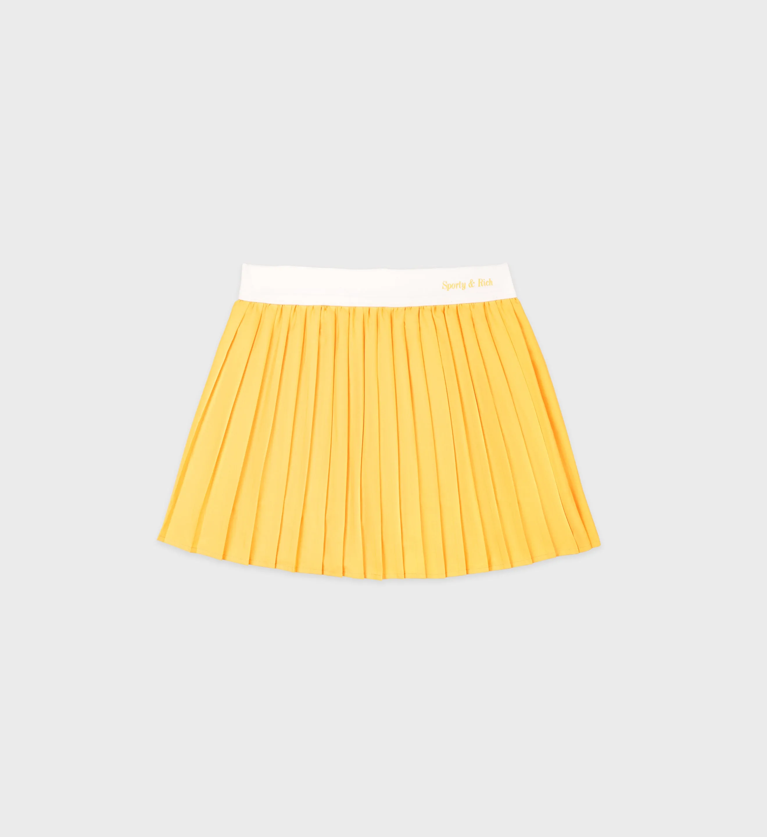 Classic Logo Pleated Tennis Skirt - Yellow/White