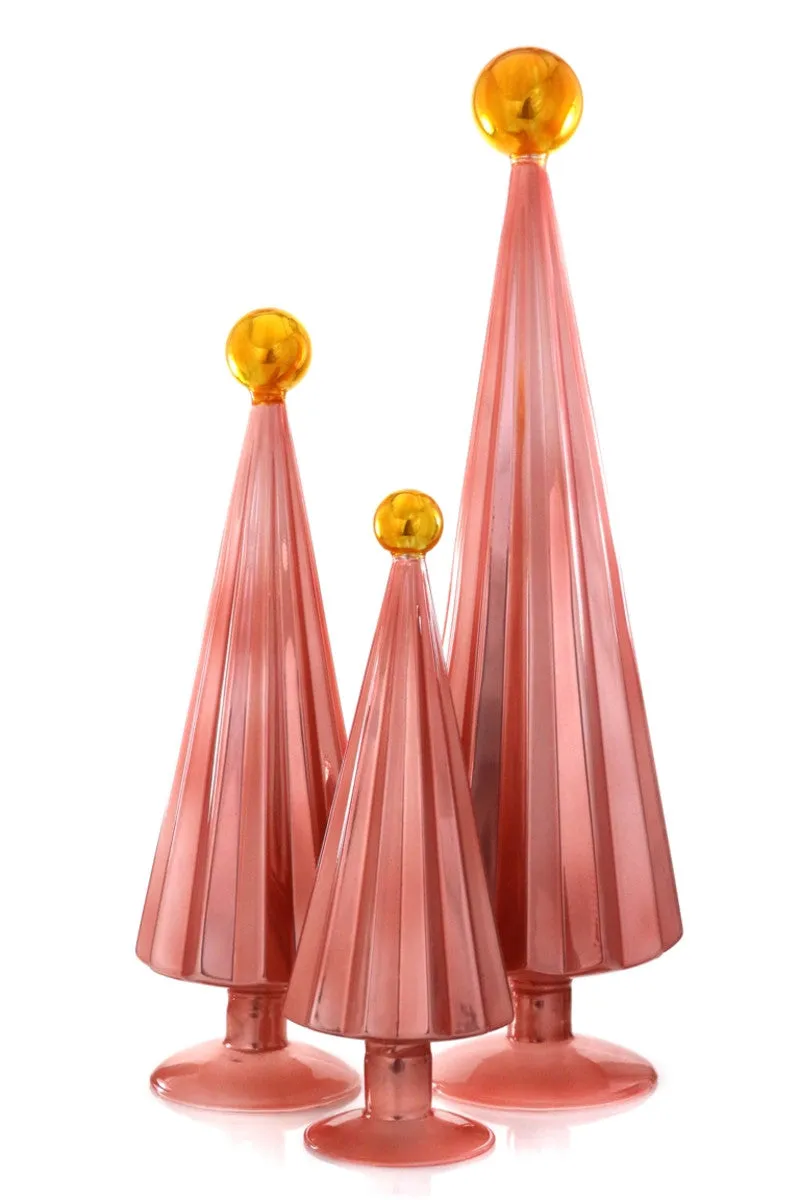 Cody Foster & Co Set of 3 Rose Gold Pleated Trees