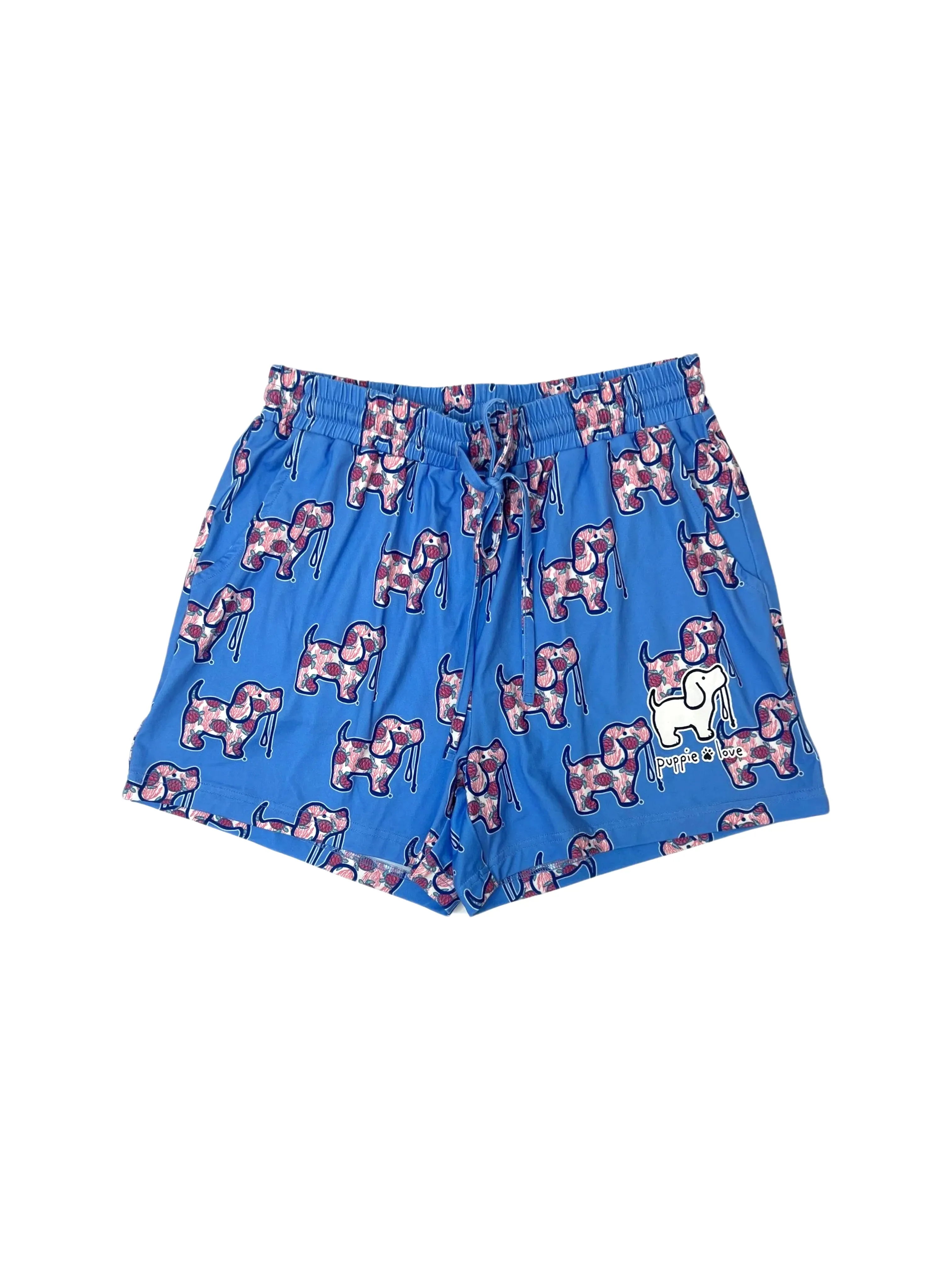 CORAL TURTLE PATTERN LOUNGE SHORTS