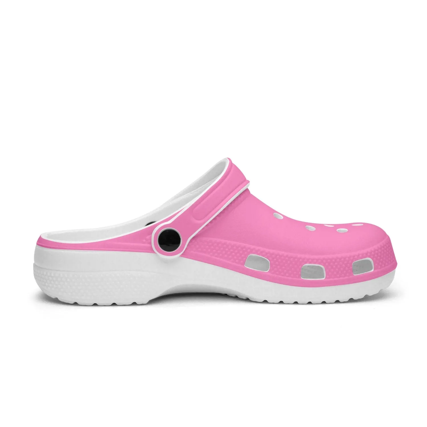 Cute Pink Color Unisex Clogs, Best Solid Pastel Pink Color Unisex Classic Lightweight Best Sandals For Men or Women