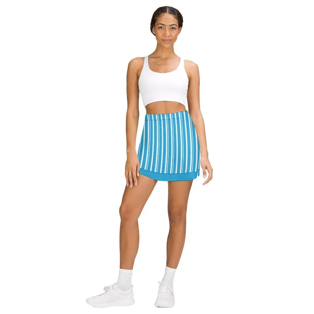 Dapper Dan Blue Athletic A-Line Skirt With Pocket