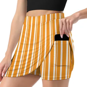 Dapper Dan Yellow Athletic A-Line Skirt With Pocket