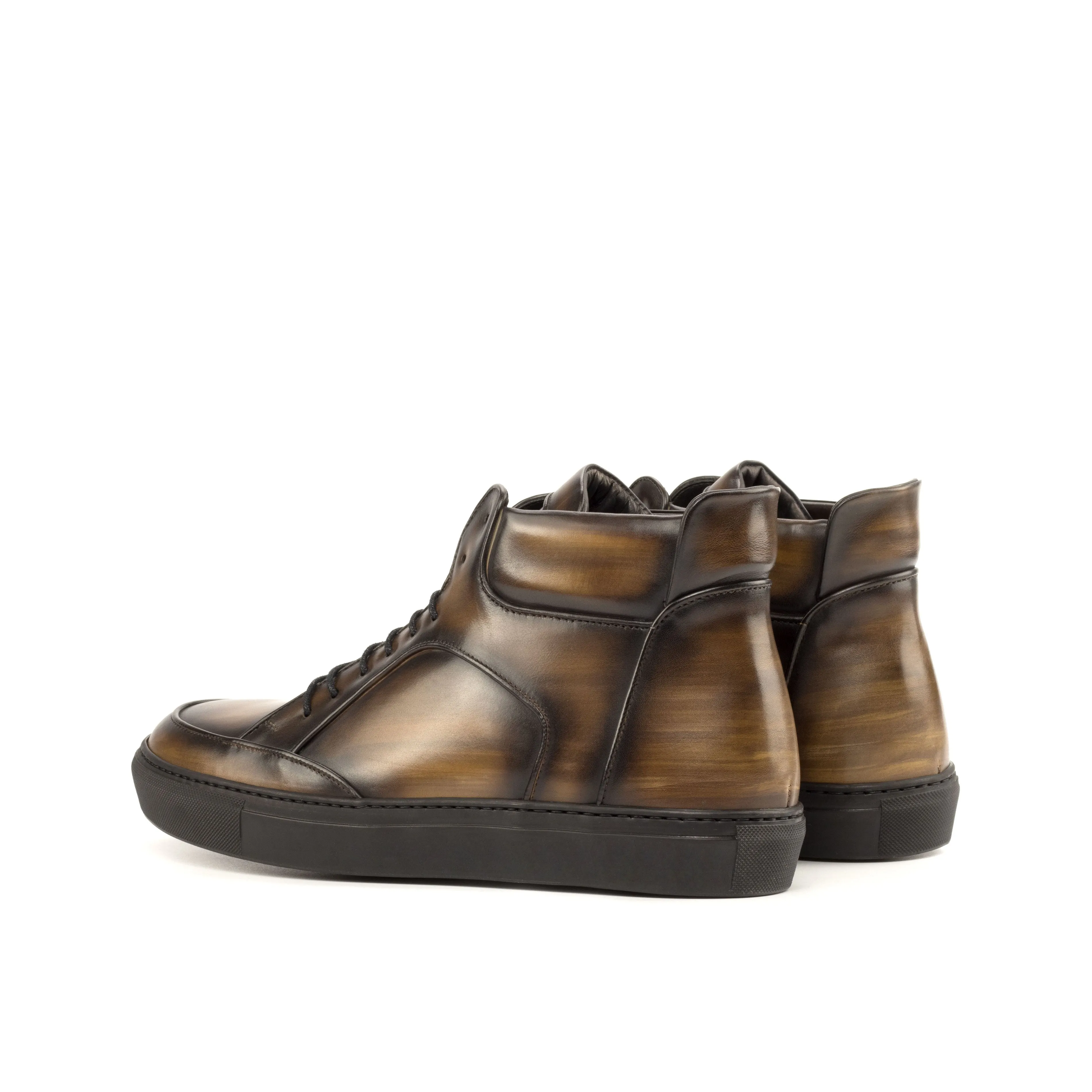 DapperFam Dante in Brown Men's Italian Leather High Top