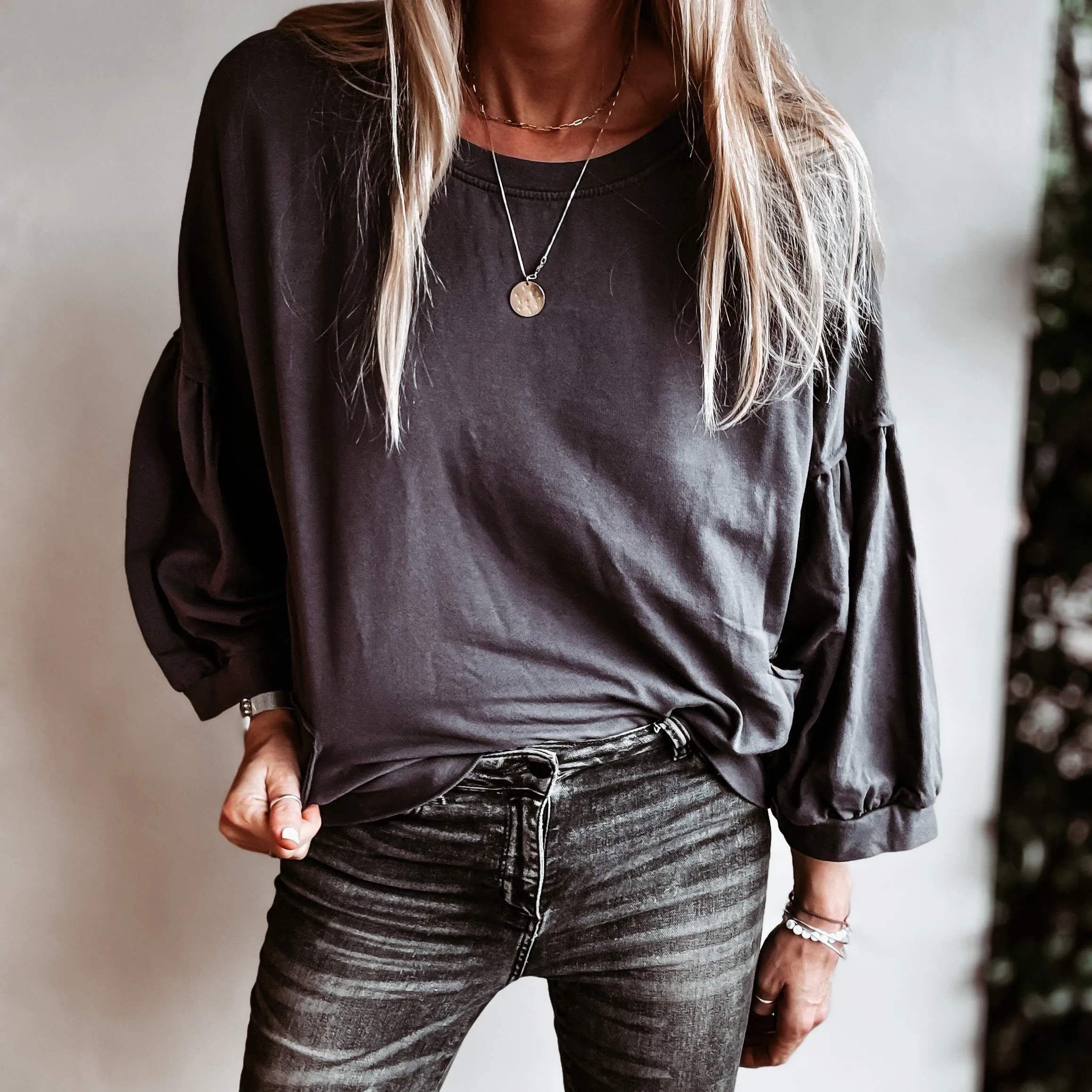 DARK GREY ULTIMATE super slouchy top *NEW*