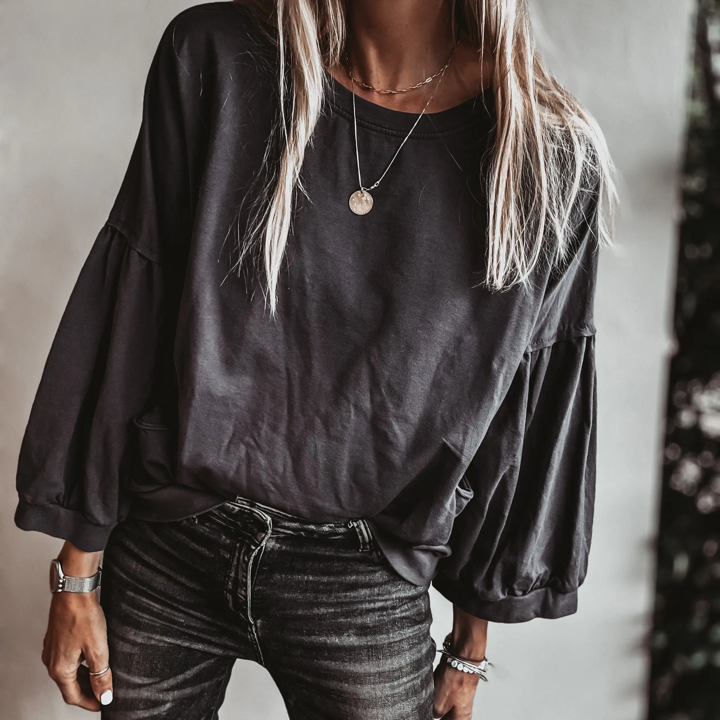 DARK GREY ULTIMATE super slouchy top *NEW*