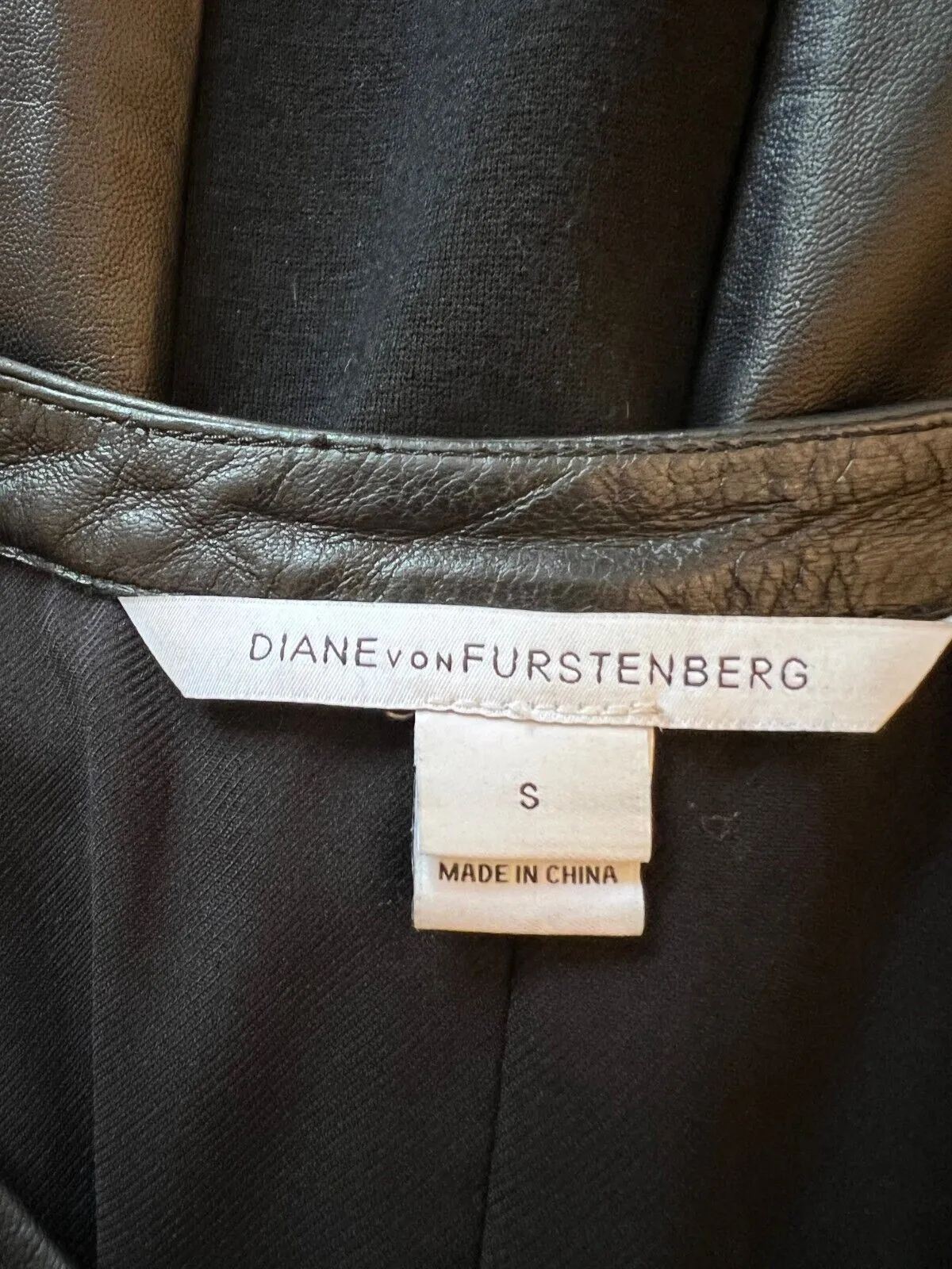 Diane von Furstenberg Womens Black Ellie Leather Dress UK 10 US 6 EU 38