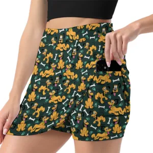 Disney Pluto Life Is Better With A Dog Athletic A-Line Skirt With Pocket