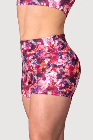 DL5213G - Flora Burst Printed Girls Micro Fitted Short