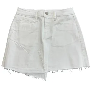 Frayed Asymmetric White Skirt