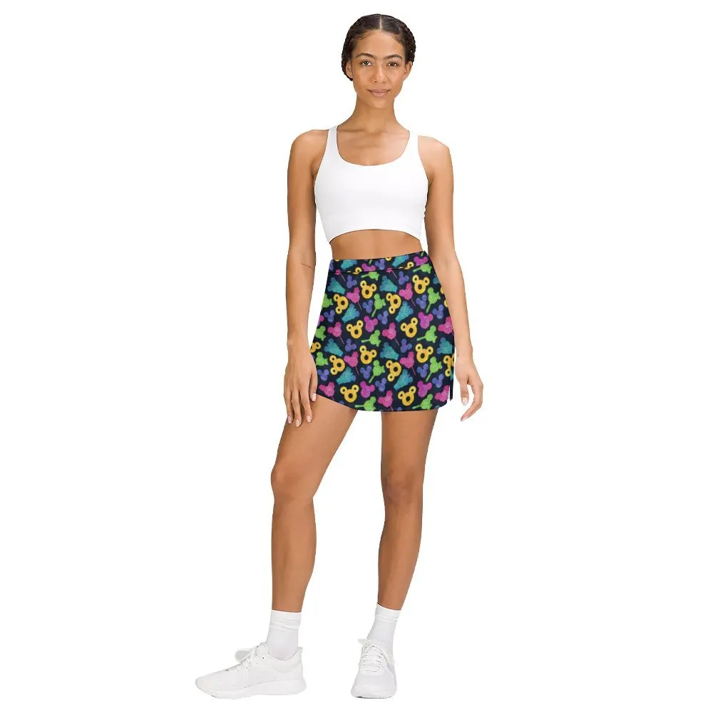 Glitter Park Snacks Athletic A-Line Skirt With Pocket Solid Shorts