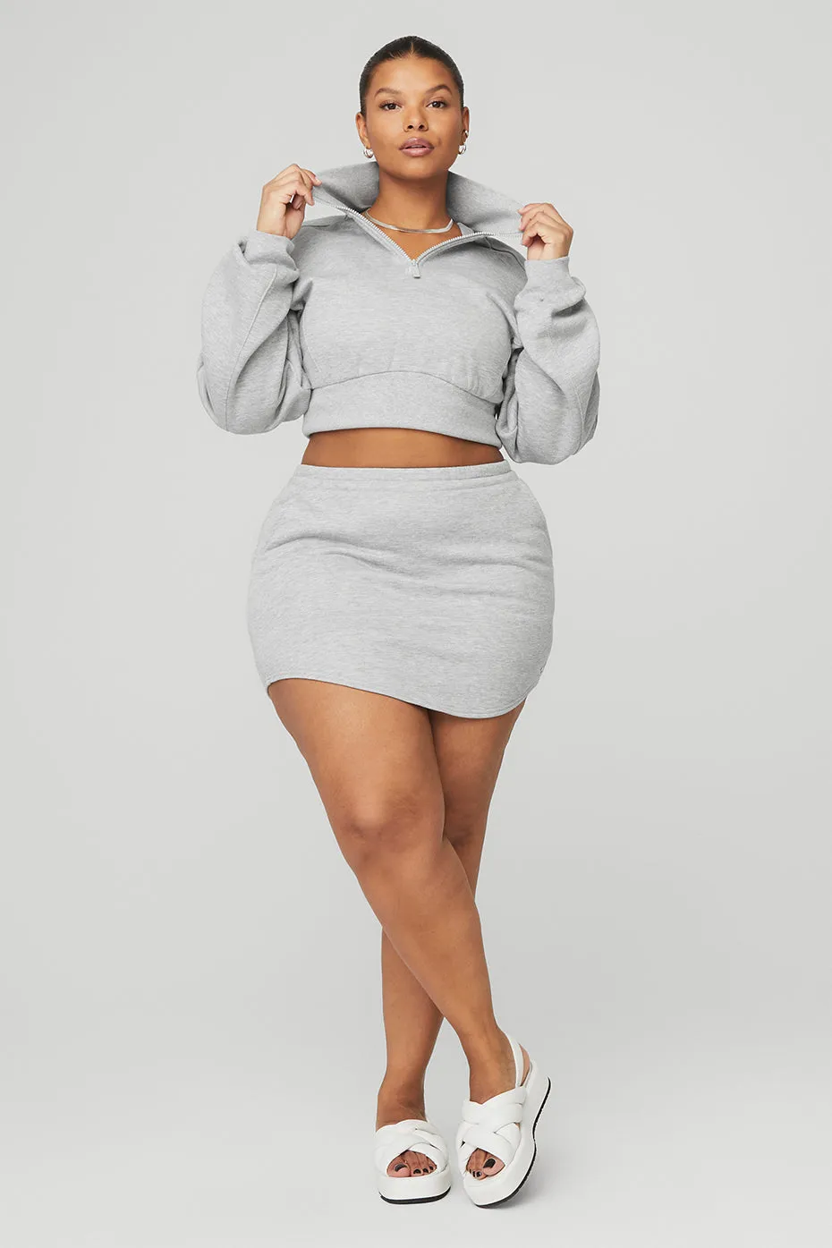 High-Waist Accolade Skirt - Athletic Heather Grey