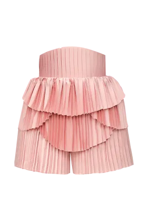 Light Pink Pleated Hibi Shorts