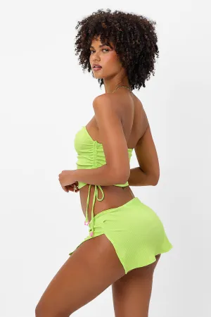 Marty Plissé Swim Skirt Bikini Bottom - Kiwi