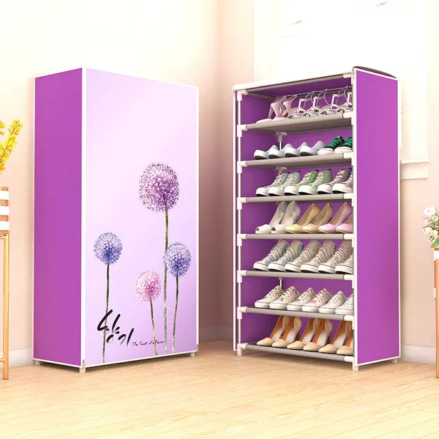 Multilayer Shoe Cabinet Dustproof Shoes Storage Easy to Install Space Saving Stand