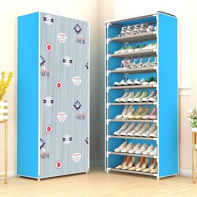 Multilayer Shoe Cabinet Dustproof Shoes Storage Easy to Install Space Saving Stand