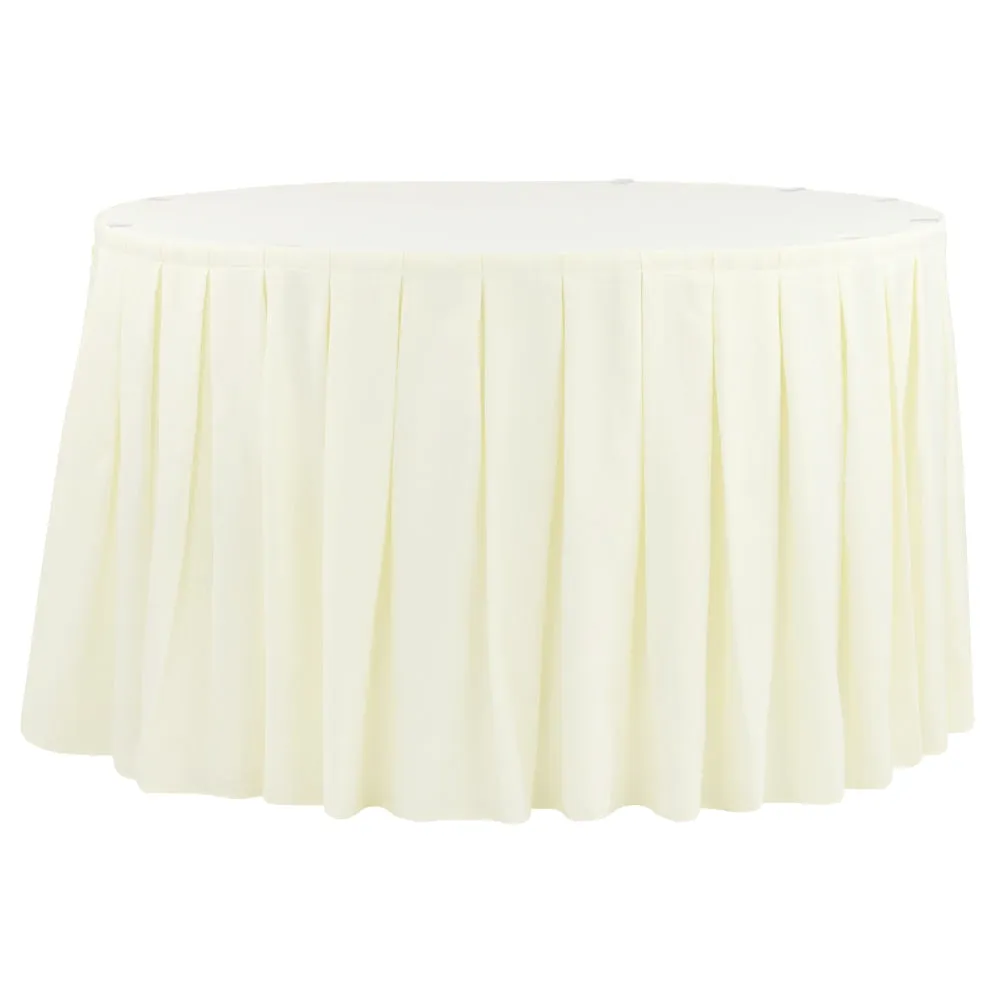 Polyester 17ft Table Skirt - Ivory