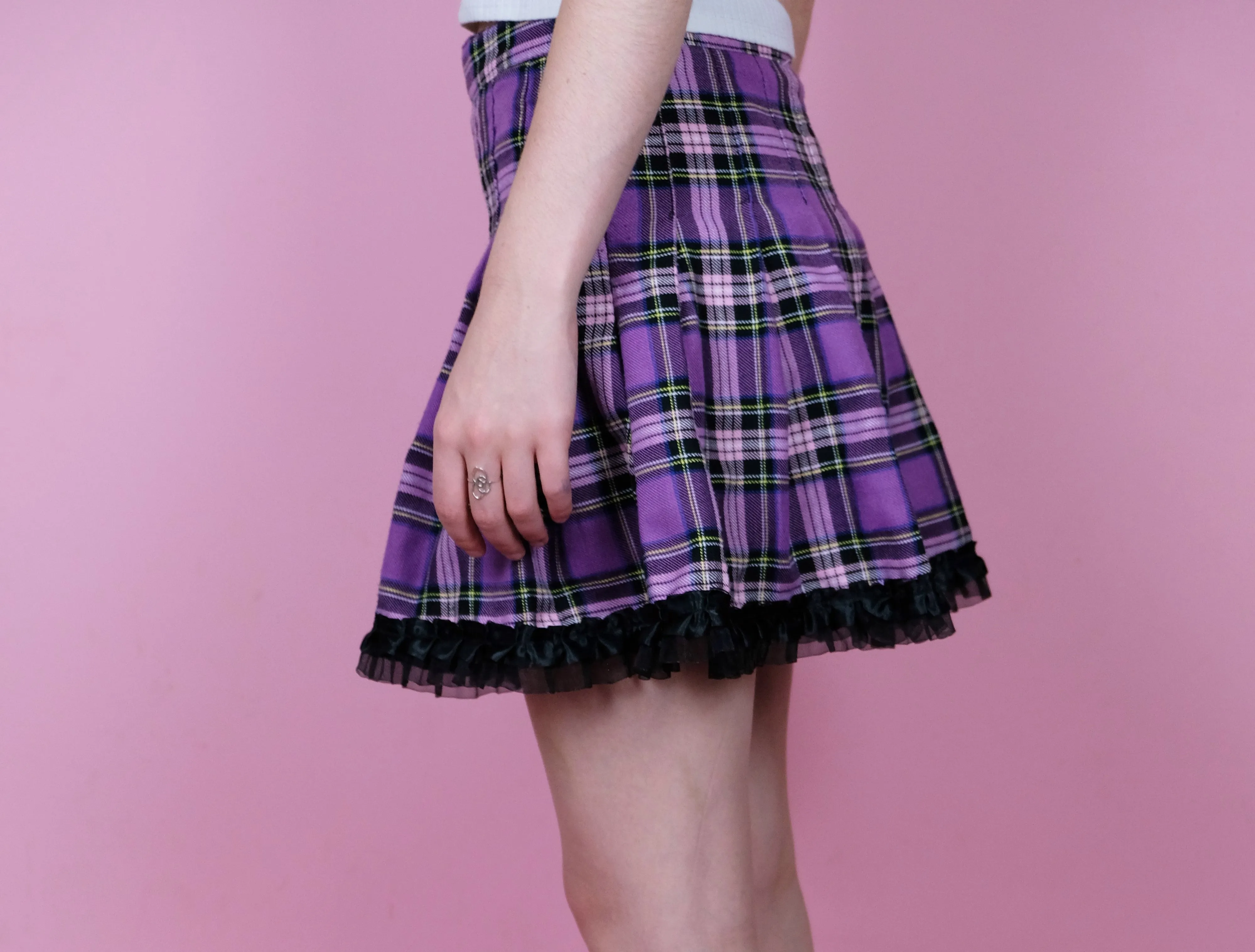 Purple tartan mini skirt - 6/8