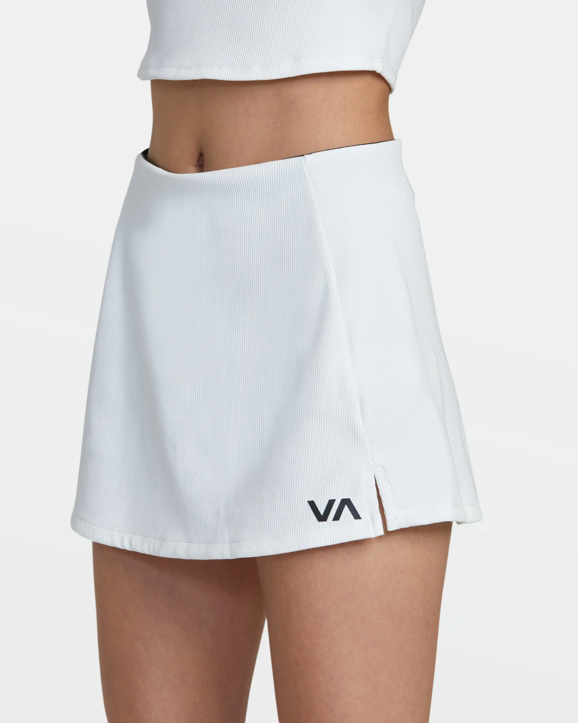 Rib Tennis Mini Skirt - Whisper White