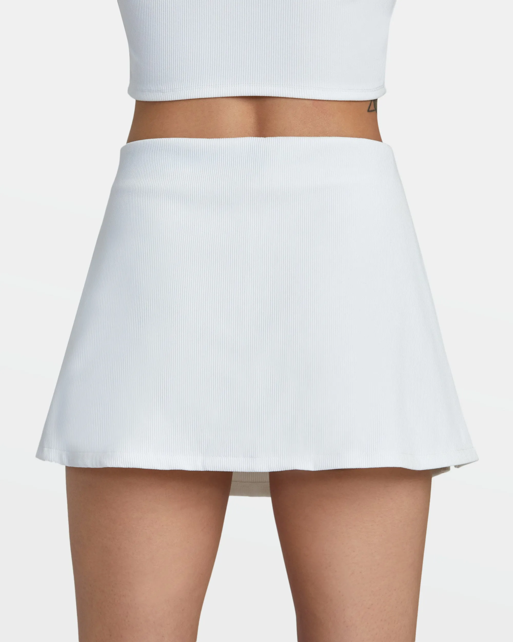 Rib Tennis Mini Skirt - Whisper White