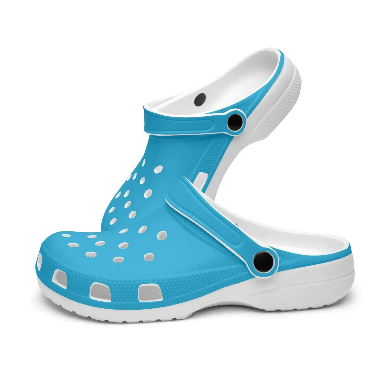 Sky Blue Color Unisex Clogs, Best Solid Blue Color Unisex Classic Lightweight Best Sandals For Men or Women