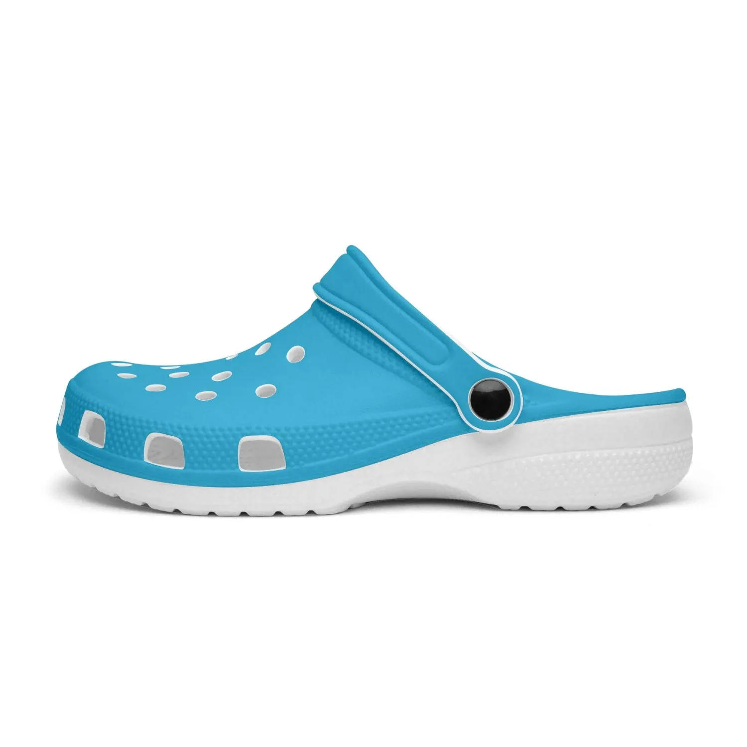 Sky Blue Color Unisex Clogs, Best Solid Blue Color Unisex Classic Lightweight Best Sandals For Men or Women