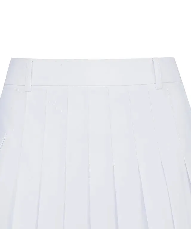 Sophisticated White Pleated Mini Skirt with Pocket for Women by ANEW Golf