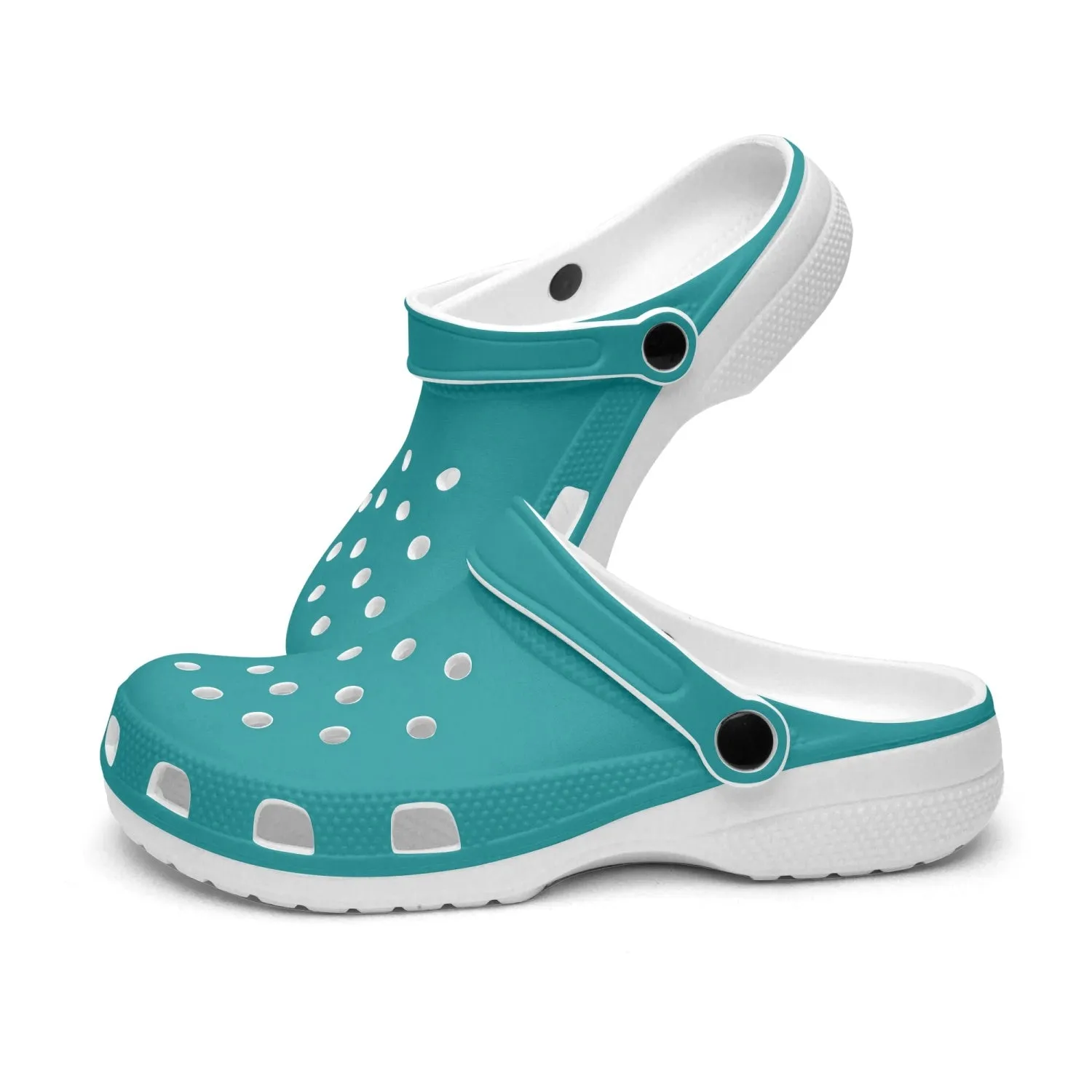 Turquoise Color Unisex Clogs, Best Solid Blue Color Unisex Classic Lightweight Best Sandals For Men or Women