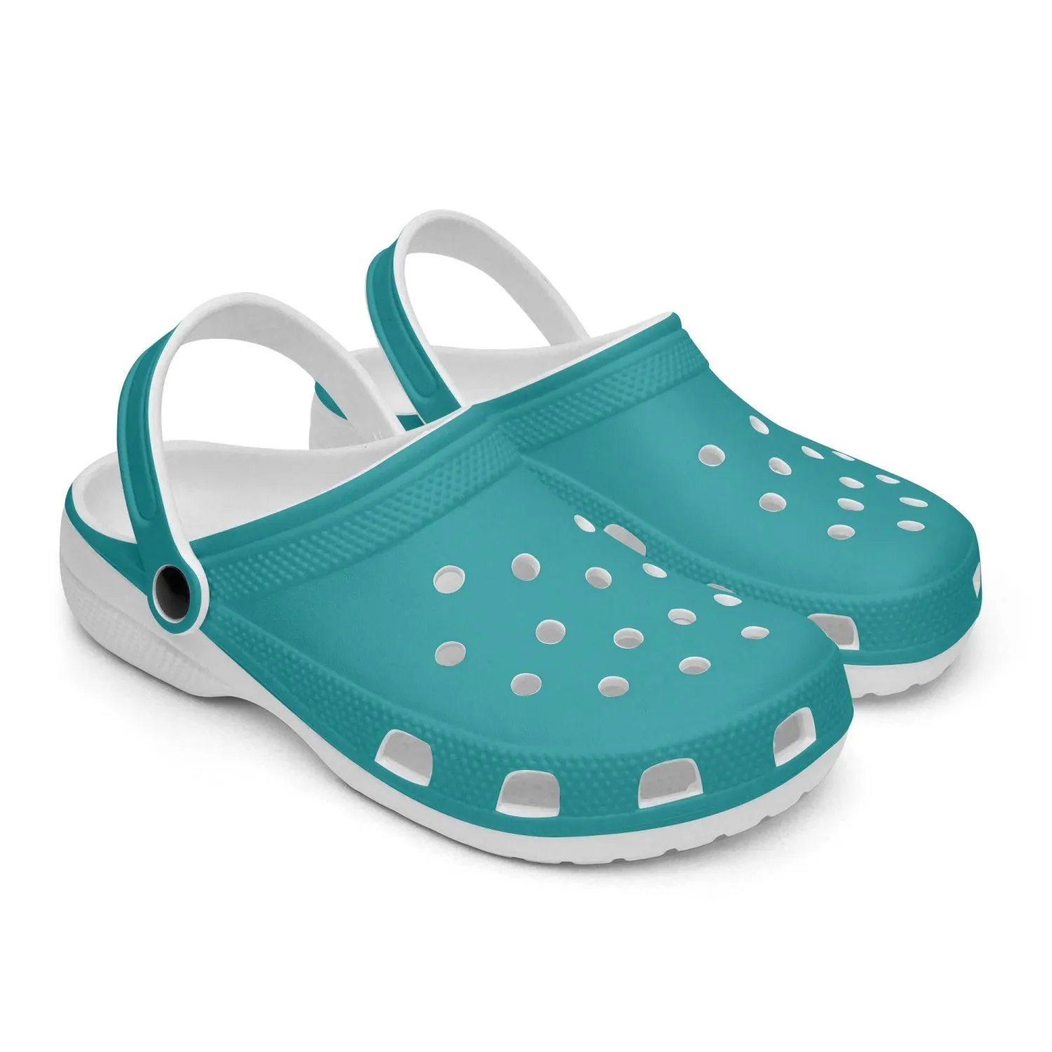 Turquoise Color Unisex Clogs, Best Solid Blue Color Unisex Classic Lightweight Best Sandals For Men or Women