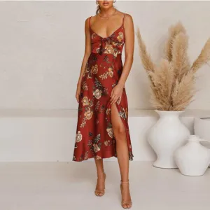 Vacation style split casual dress